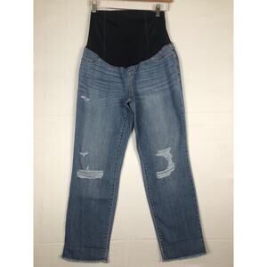 Isabel Maternity Ingrid & Isabel Straight Crop Distressed Jeans Women’s SZ 2